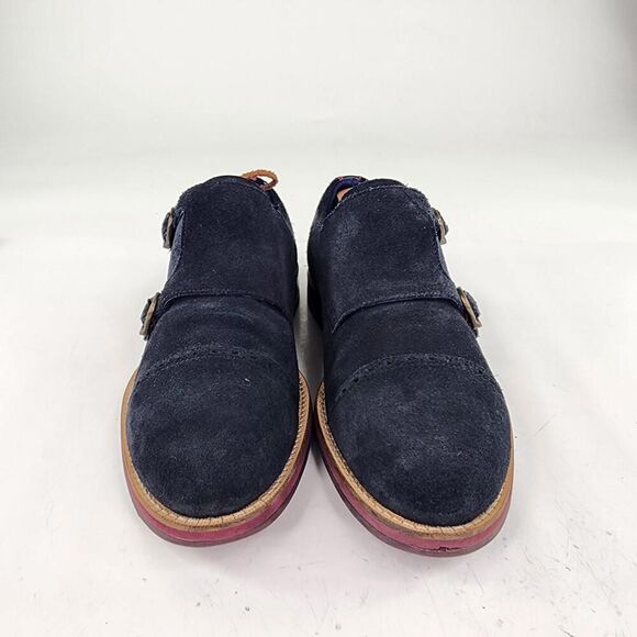 Ted Baker Clippt Double Monk Strap Shoes US 10 Black/Navy Suede Dress Derby Shoe main image 12